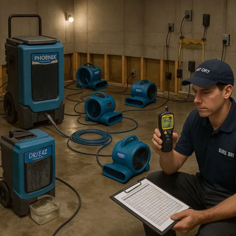 Structural Drying and Dehumidification process in Ball, LA